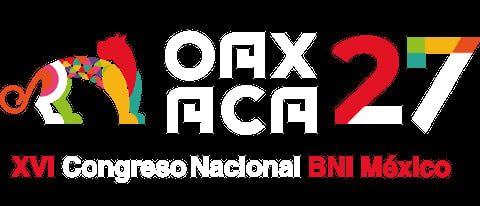 OAX ACA 27 XVI Congreso Nacional BNI Mexico logo with colorful geometric design